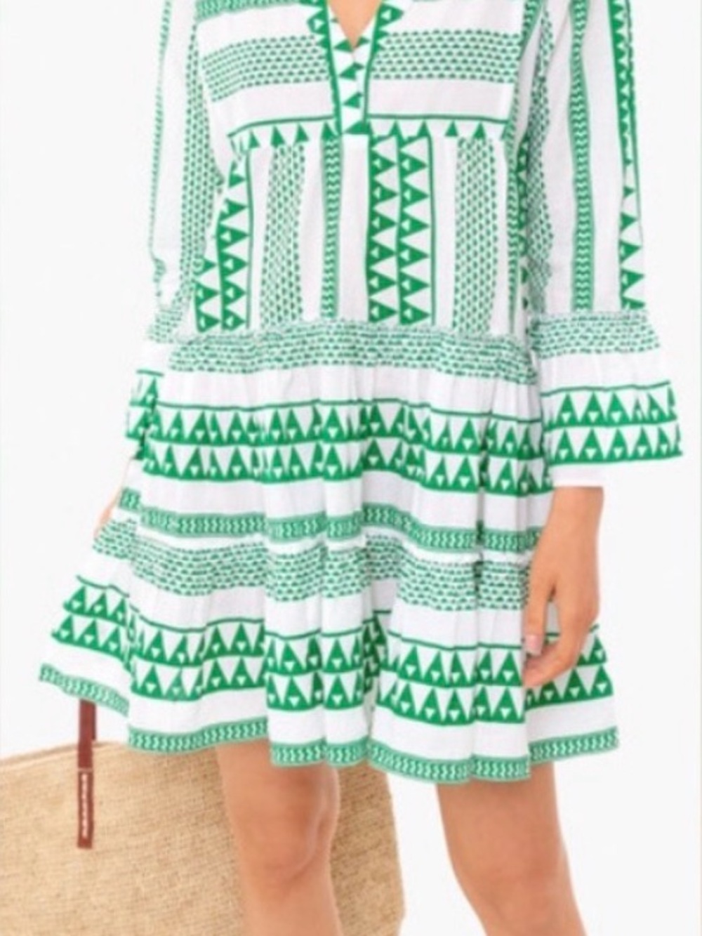 Like NEW-Tuckernuck “Salma”  Dress with Green Geometric Print, Size Small